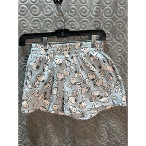 Peanuts Snoopy Light Blue Pajama Shorts‎ Kids Size S 4-6 Cotton Polyester Blend